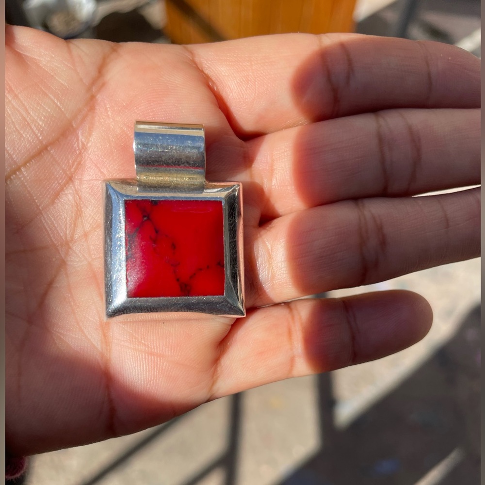 Silver and Red Pendant